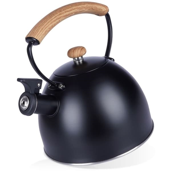 Elkedel med fløjte, stål, sort, 2,5 l
