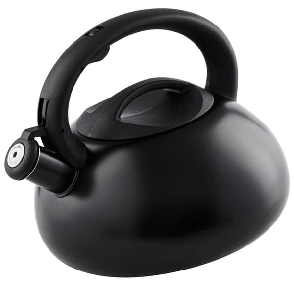 Sort stålkedel med fløjte, 3 liter