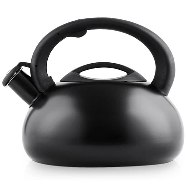 Sort stålkedel med fløjte, 3 liter
