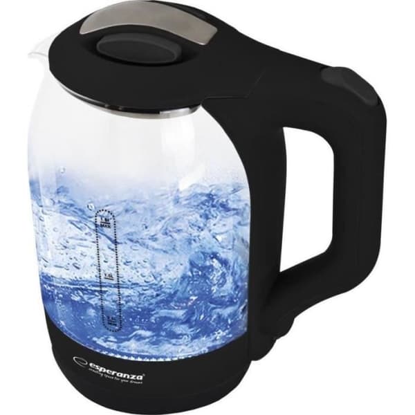 ESPERANZA Vattenkokare Kapacitet 1,7L Effekt 1500W Svart-transparent - EKK025K
