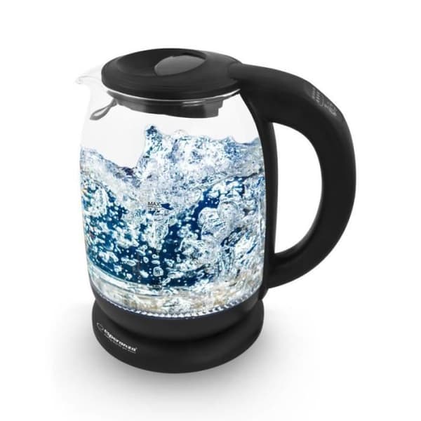 ESPERANZA Vattenkokare Kapacitet 1,7L Effekt 2200W Svart-transparent - EKK027