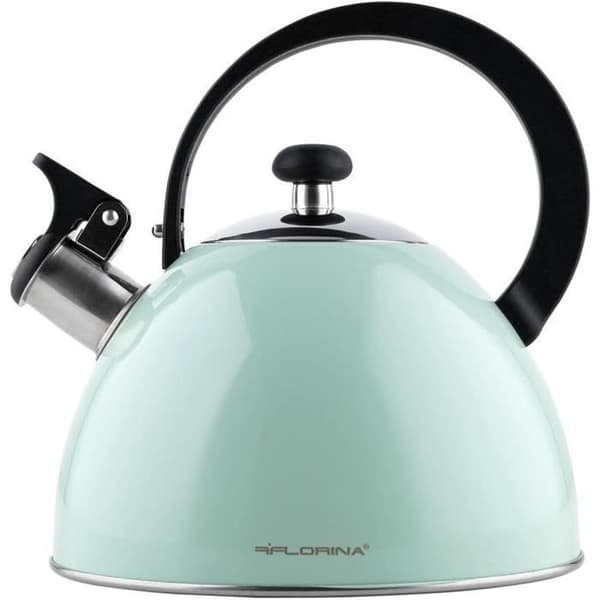 Kettle - FLORINA - BRILLO - Inox 2,5L - Bakelit-handtag - Induktion och Gas - Mintgrön