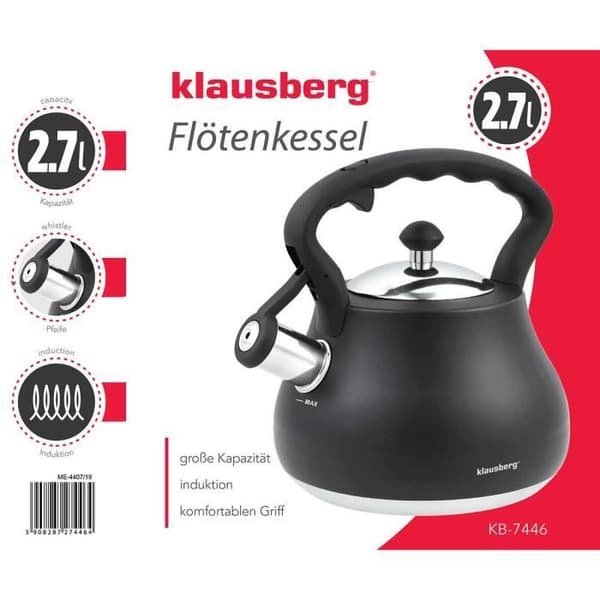 Vattenkokare med visselpipa 2.7L KLAUSBERG KB-7446