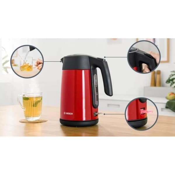 Bosch vattenkokare 1,7l röd TWK7L464 - 4242005294602