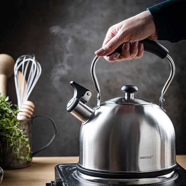 CZAJNIK 2,5L MED FLÖJT KINGHOFF KH-1859 SILVERFÄRGAD