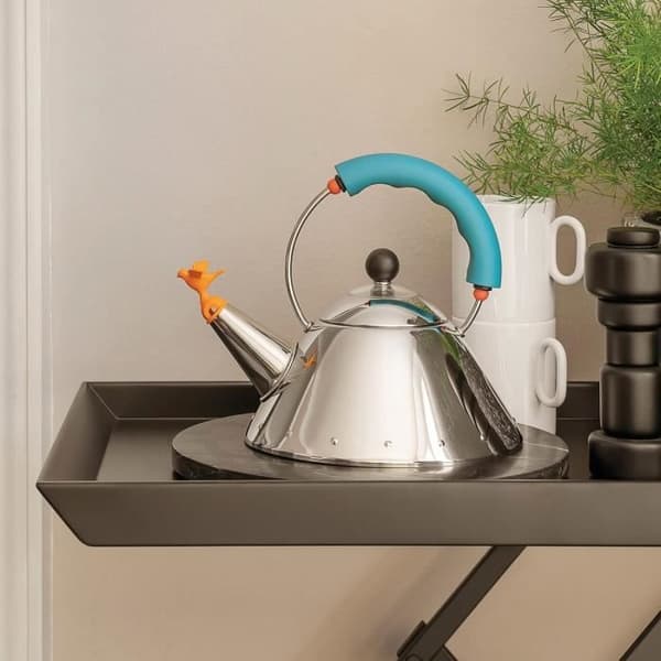 Alessi Kettle 90931 LAZ - Designkanna, kompatibel med induktionslagning, ljusblå, 100 cl