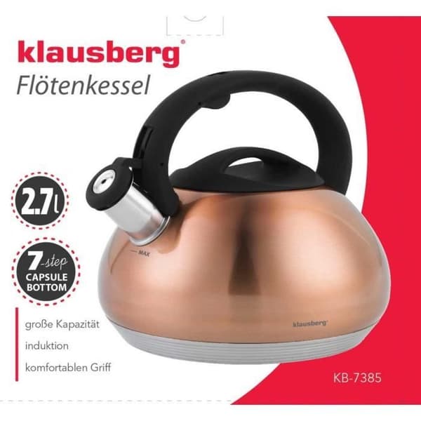 KLAUSBERG VATTENKASTARE MED PIPE 2,7L KB-7385 KOPPAR