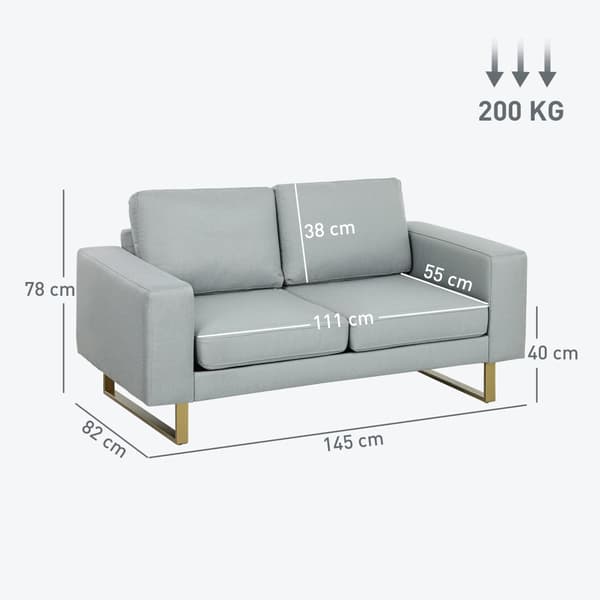 Sofa, 145x82x78 cm, Lysegrå