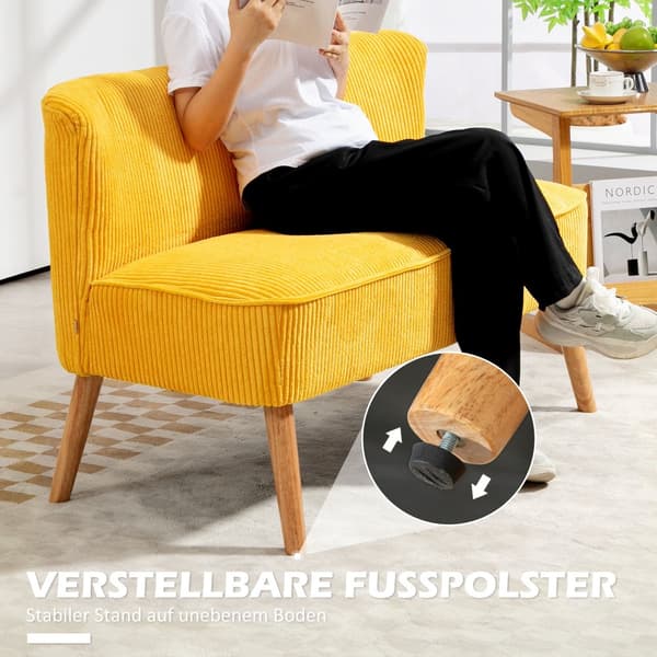 Tvåsitssoffa, 117x56.5x77 cm, Gul