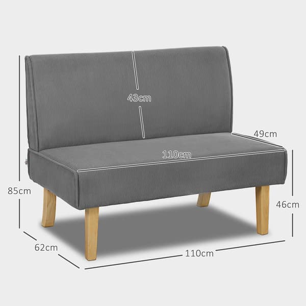 To-sæders Sofa, 2, 110x62x85 cm, Grå