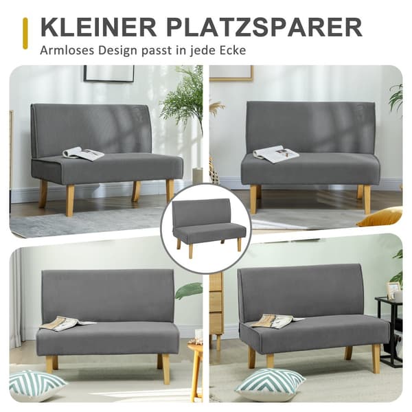 To-sæders Sofa, 2, 110x62x85 cm, Grå