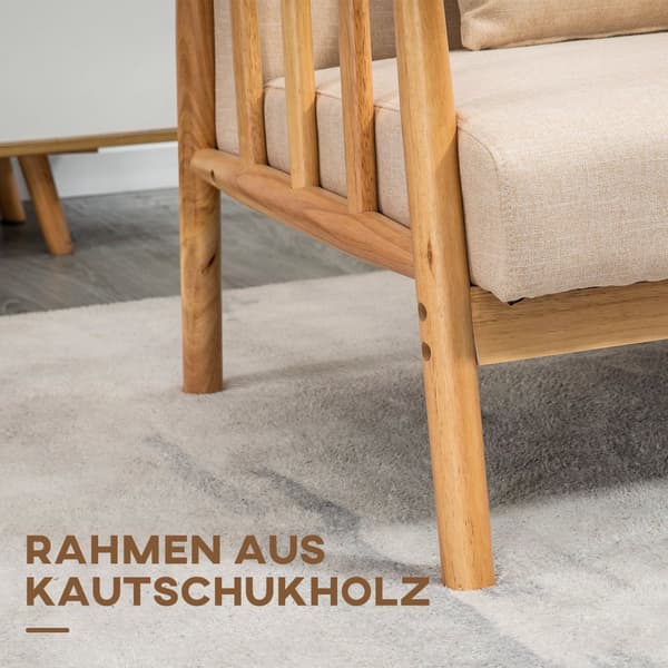 To-sæders sofa, 2, 123x69x74 cm, Beige
