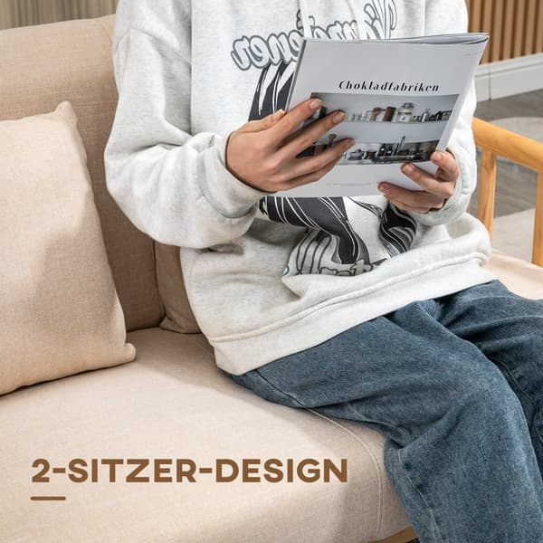 To-sæders sofa, 2, 123x69x74 cm, Beige