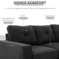 Miniatyrbild 4 av 9: L-formad soffa, 193x136x85 cm, Svart