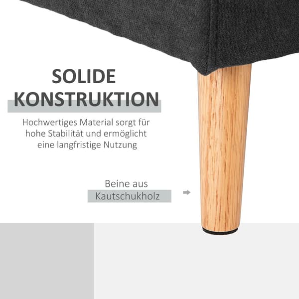 L-formad soffa, 193x136x85 cm, Svart