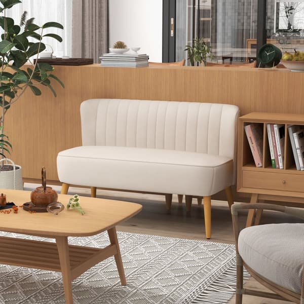 Tvåsitssoffa, 117x56.5x77 cm, Kräm Vit
