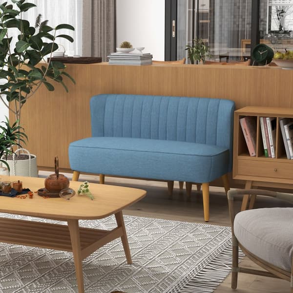 To-personers sofa, 117x56.5x77 cm, Blå