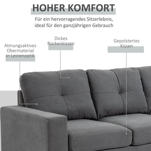 Hjørnesofa, 93x136x85 cm, Grå