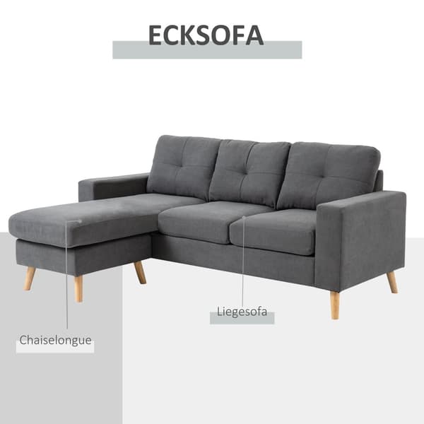 Hjørnesofa, 93x136x85 cm, Grå