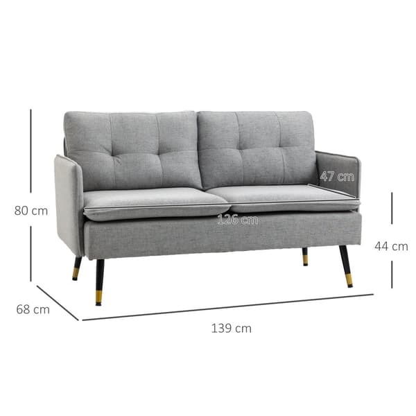 Tvåsitssoffa, 139x68x76 cm, Grå