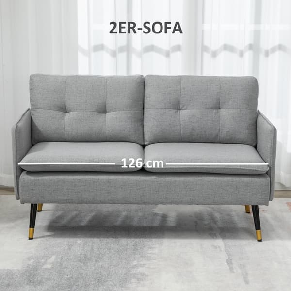 Tvåsitssoffa, 139x68x76 cm, Grå