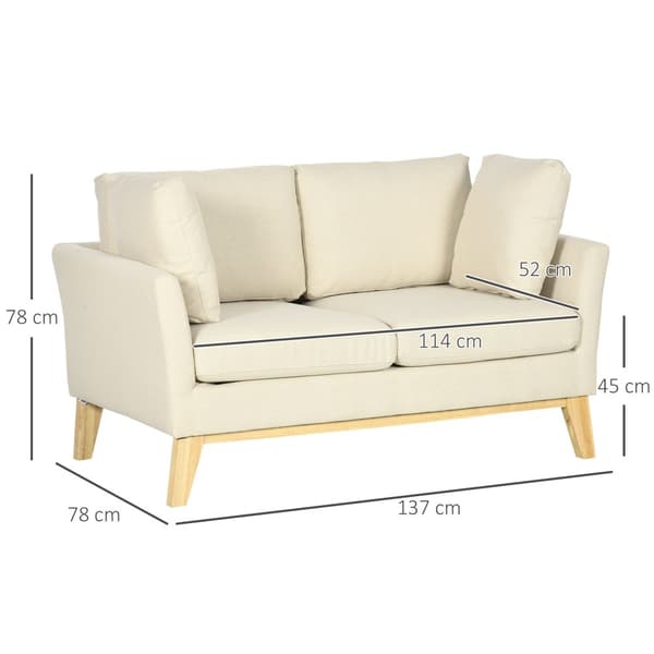 2 istuttava sohva, 137x78x78 cm, Beige