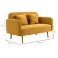 Pikkukuva 3 / 9: Kahden istuttavan sohva, Loveseat, 130x70 cm, Keltainen