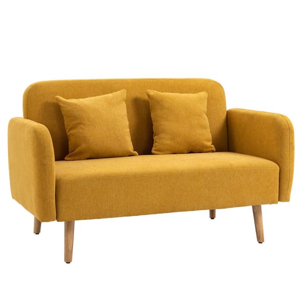 Kahden istuttavan sohva, Loveseat, 130x70 cm, Keltainen