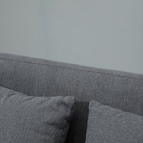 Dubbelsoffa, Tvåsitssoffa med Kuddar, 130x70x80 cm, Grå