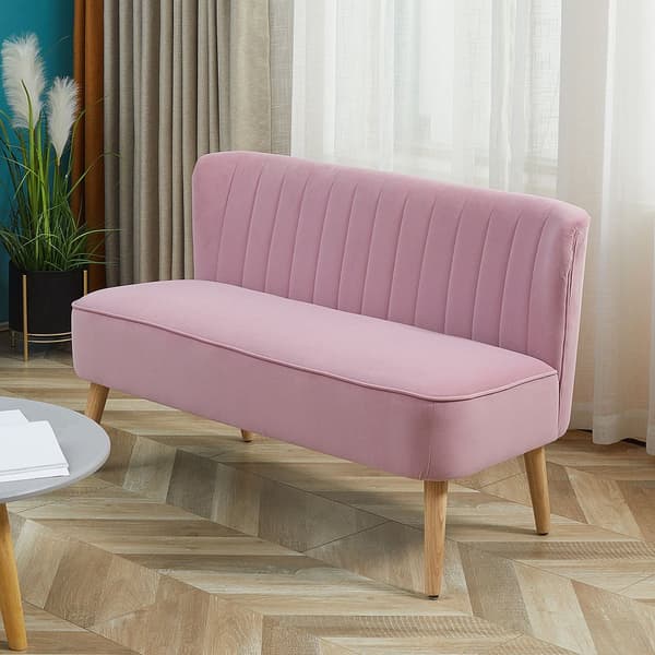 To-personers stofsofa, 117x56.5x77 cm, Pink