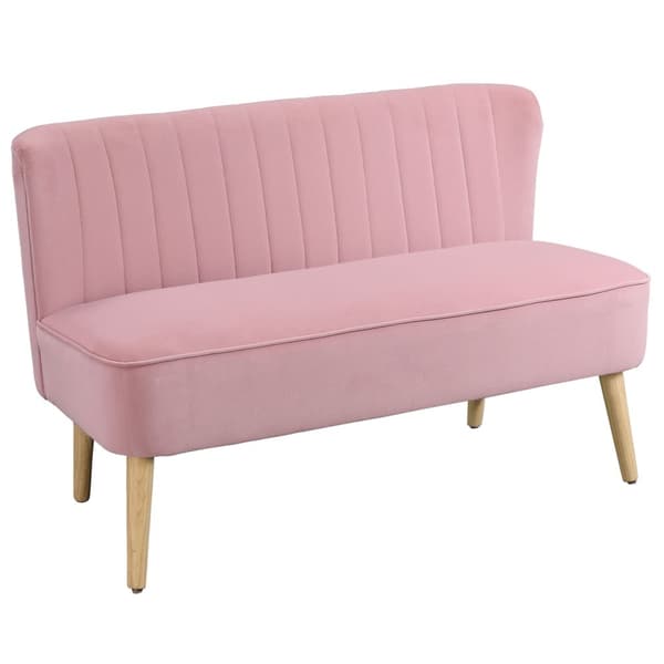To-personers stofsofa, 117x56.5x77 cm, Pink