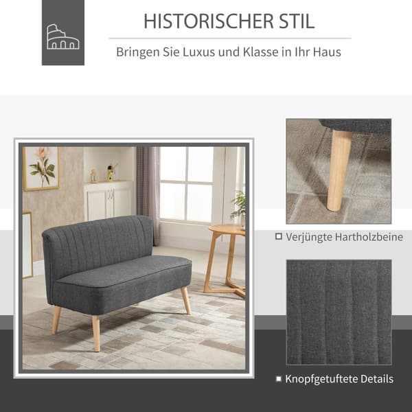 To-sæders stofsofa, 117x56.5x77 cm, Mørkegrå