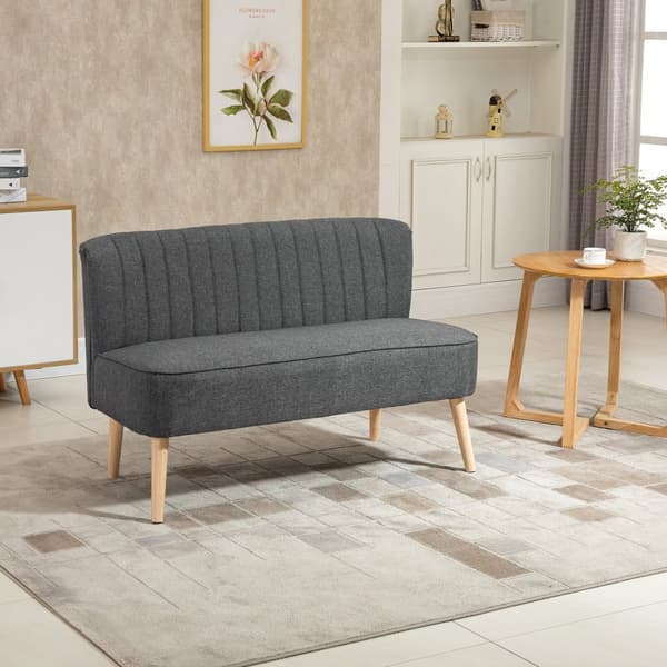To-sæders stofsofa, 117x56.5x77 cm, Mørkegrå