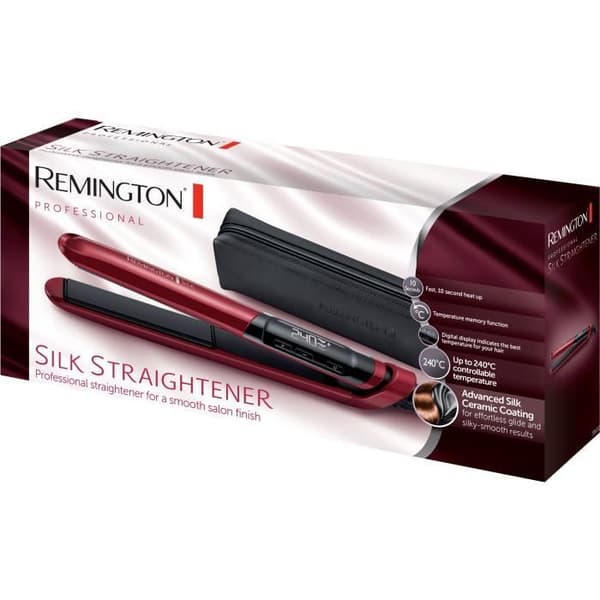 Remington S9600 plattång, Advanced Ceramic Silk Hair Straightener, XL 110mm Tallrikar med Silk Protein Care