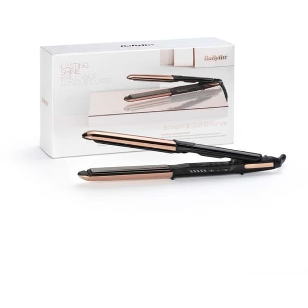 Babyliss Babyliss ST482E plattång - straight &amp; curl shine - 5 temperaturer upp till 235°C - 28 mm tallrikar i äkta titan
