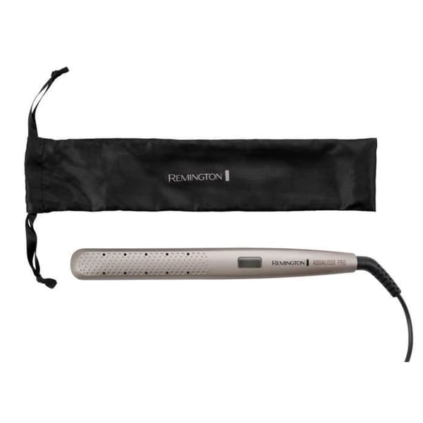 REMINGTON S7972 Aqualisse PRO plattång  upp till 230°  10 temperaturer  automatisk avstängning  förvaringspåse Sort, Brun
