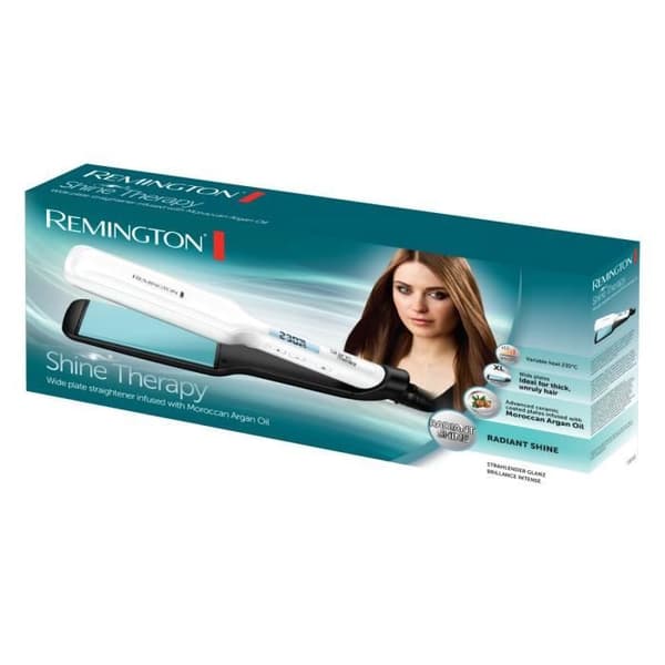 Plattång - Remington - S8550 - Avancerad keramik - Justerbar temperatur - XL flytande plattor