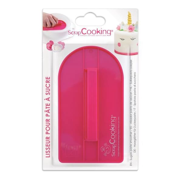 Slicker för sockerpasta - Scrapcooking - Jämn finish - Rosa färg - Livsmedelsplast