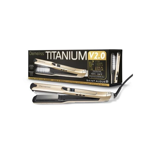 Ångplatta - Saint Algue - Demeliss Titanium 2.0 - Vit färg - Guldmodell - 3666085200154