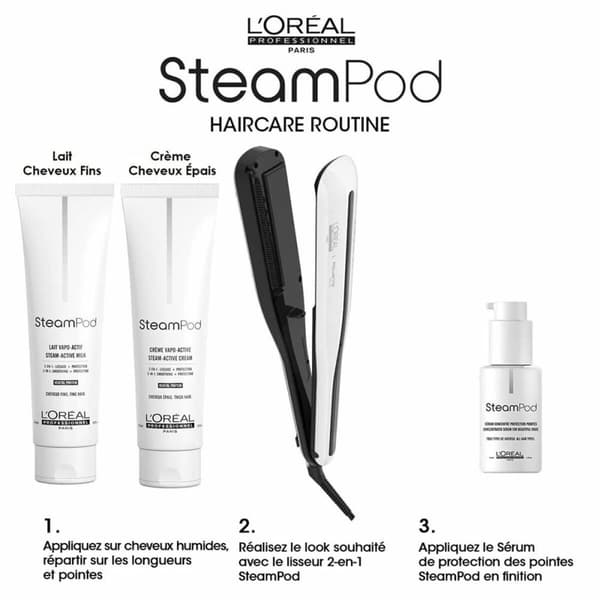 Suoristusrauta L'Oréal Paris E3141800 Valkoinen/Musta 2-in-1 Valkoinen