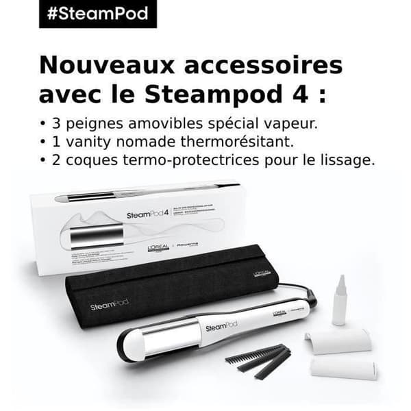 SteamPod 4 - Steam Curler Plattång - Hög motståndskraftig keramisk platta - L'Oréal Professionnel