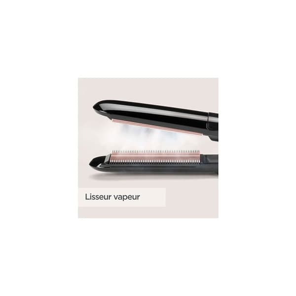Ångplatta - Babyliss - Steam Smooth ST493E - Svart - Fasade kanter - 3030050181081