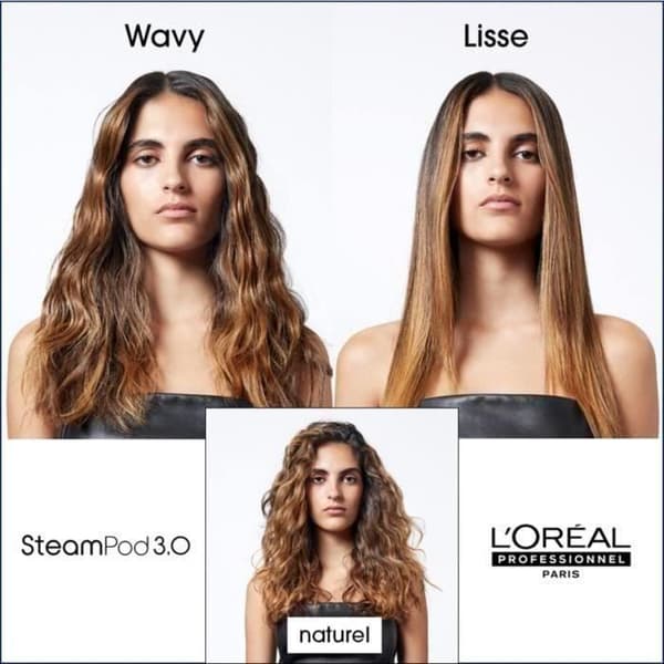 Steampod 3.0 Pack - L'Oréal Professionnel - UFR10011 - Professionell 2 i 1 ånguträtning - Serum - Ångaktiverad behandling - Vit