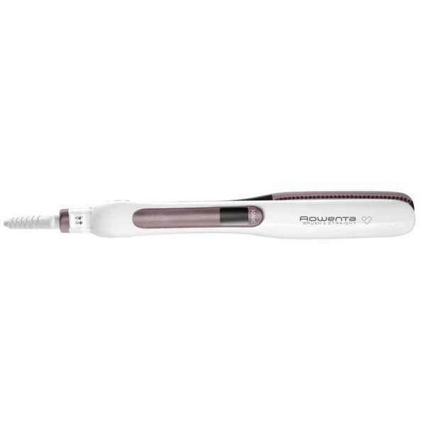 ROWENTA SF7510F0 Borste &amp; Straight Hair Plattång, Temperaturkontroll från 130 till 200°C, LCD-skärm, Snabb uppvärmningstid, Plattning