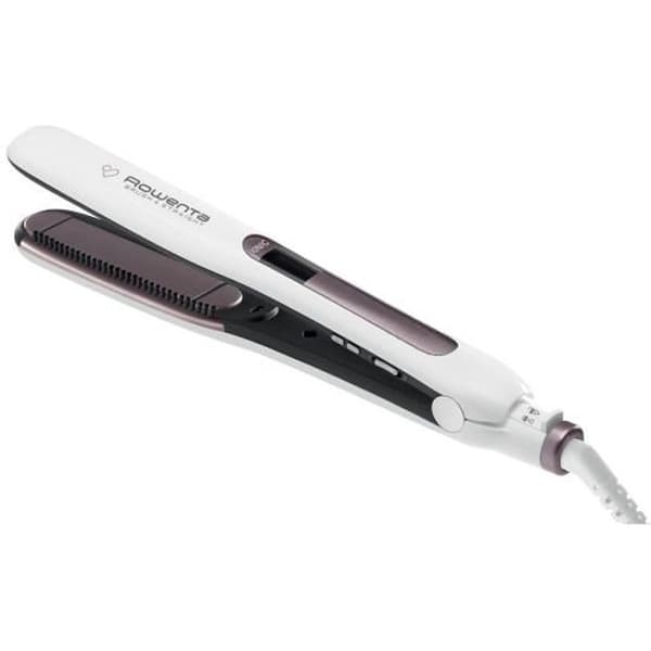 ROWENTA SF7510F0 Borste &amp; Straight Hair Plattång, Temperaturkontroll från 130 till 200°C, LCD-skärm, Snabb uppvärmningstid, Plattning