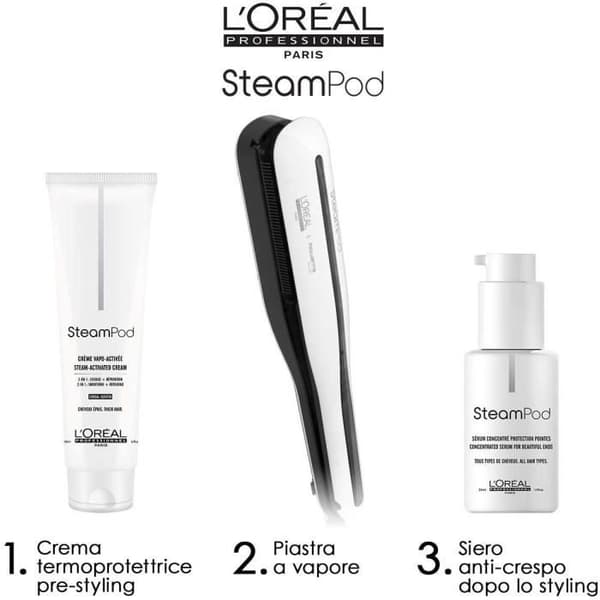 Professionell ångriktare - Bellissima - Steam Elixir - Keramisk tallrik + Arganolja - 4 temperaturer