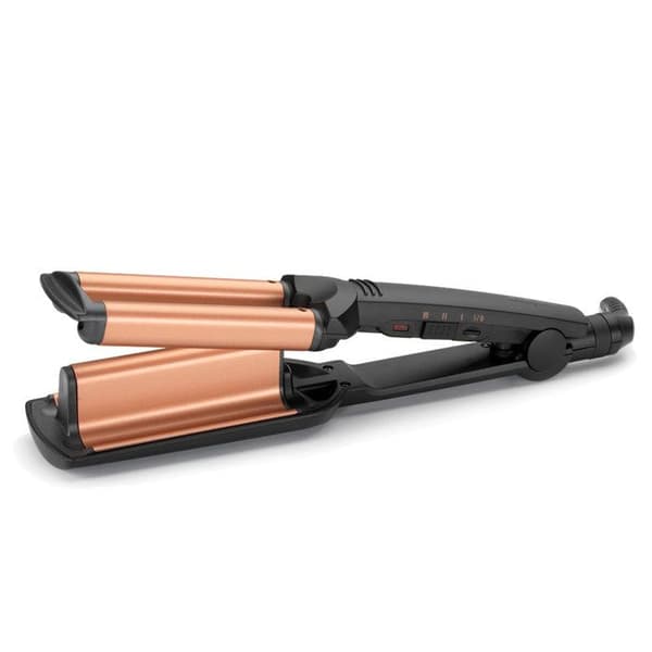 Plattång - BaByliss - W2447E - Vågeffekt, upp till 200°C med breda och vågiga turmalin-keramiska plattor Svart, Orange