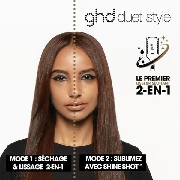 Linsavare 2-i-1 - GHD - Duet Style - Vit - Ultra Gloss-plattor - Airfusion-teknologi