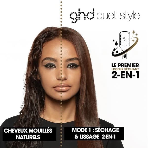 Linsavare 2-i-1 - GHD - Duet Style - Vit - Ultra Gloss-plattor - Airfusion-teknologi