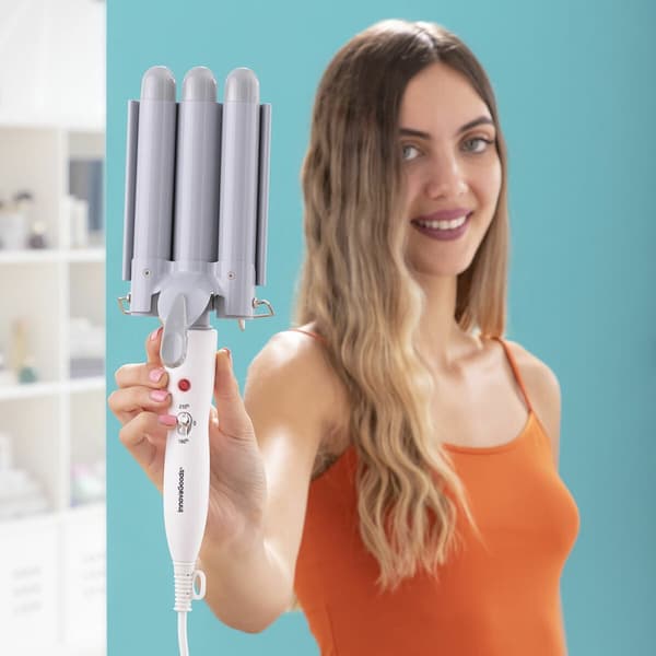 BEGAGNAD Trippel keramiskt stylingjärn InnovaGoods TRILER Grå (Renoverade A)